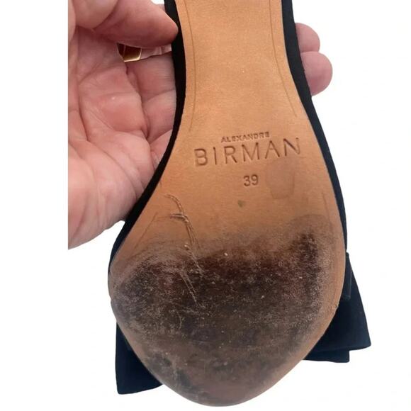 Alexandre Birman Maddie Crystal Bow Black Suede Strappy Heels Sandals EU 39 US 9 - Picture 7 of 10